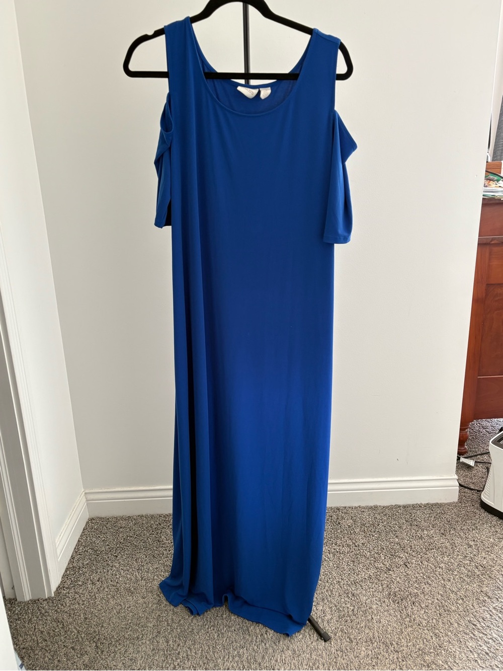 Chico's Royal Blue Cold-Shoulder Maxi Dress